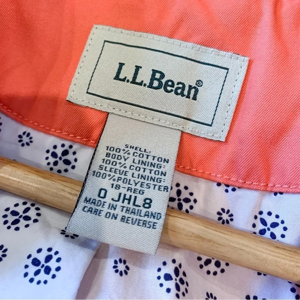 L.L. Bean Coral 100% Cotton Blazer Jacket - Picture 6 of 6